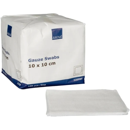 ABENA Κλασικά επιθέματα γάζας 17κλωστές 8ply, 10x10cm, 100τεμ