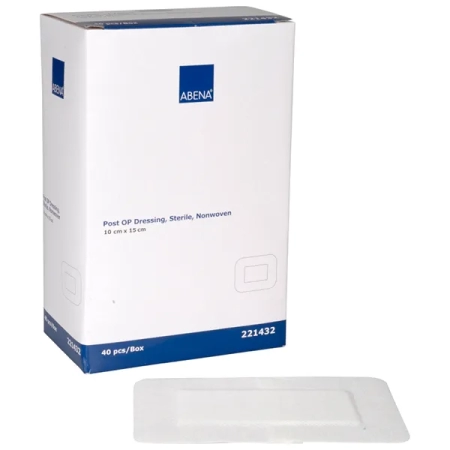 ABENA Αυτοκόλλητο αποστειρωμένο επίθεμα, non woven, 10x15cm, 40τεμ.