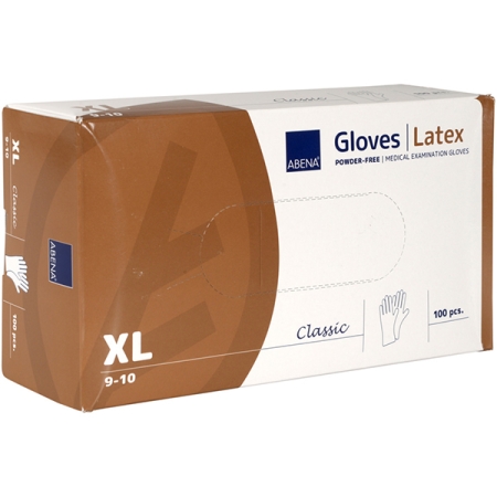 Εξεταστικά Γάντια Latex Abena Classic, Xlarge, χωρίς Πούδρα, 100τεμ.