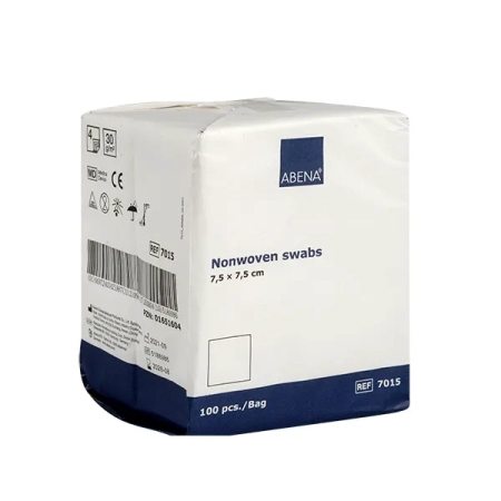 ABENA επιθέματα γάζας non woven μη αποστειρωμένα 4ply 7,5x7,5cm 100τεμ.