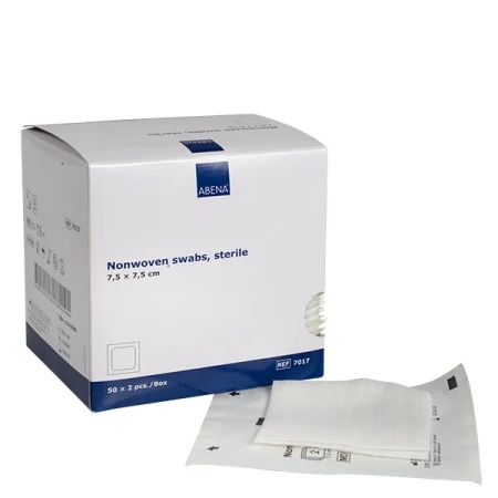ABENA Επιθέματα Non woven, αποστειρωμένα 4ply, 7,5x7,5cm, (2τεμ./συσκ.), 50συσκ.