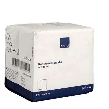 ABENA επιθέματα γάζας non woven μη αποστειρωμένα 4ply 10x10cm, 100τεμ.