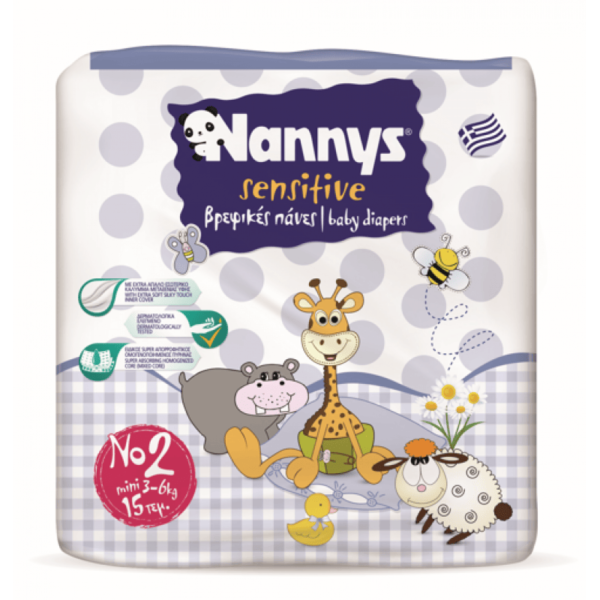 Nannys Baby Diapers No2 Mini 3-6Kg 15pcs