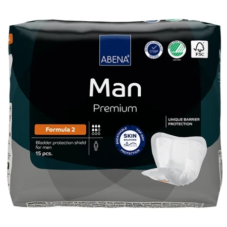 Ανδρικό επίθεμα ακράτειας Abena Man Formula 2 Premium, 15τεμ.