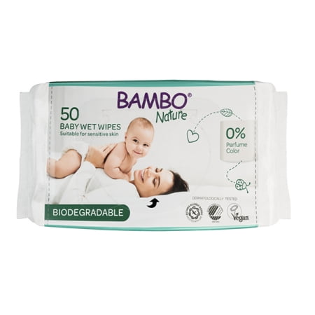 Bambo Nature παιδικά μωρομάντηλα βιοδιασπώμενα 50τεμ.