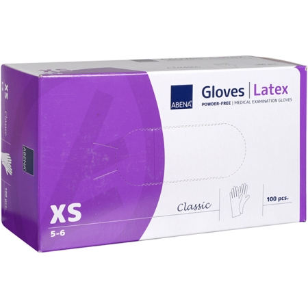 Εξεταστικά Γάντια Latex Abena Classic, XSmall, χωρίς Πούδρα, 100τεμ.