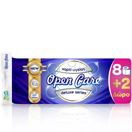 Χαρτί Υγείας Open Care Deluxe, 3φ 90gr 10άρι