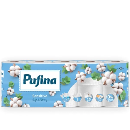 Χαρτί Υγείας Pufina Lux Sensitive 3φ. 95gr 10άρι