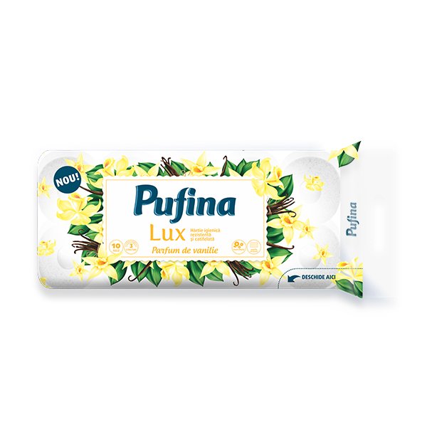Χαρτί Υγείας Pufina Lux Άρωμα Βανίλια 3φ. 95γρ 10άρι