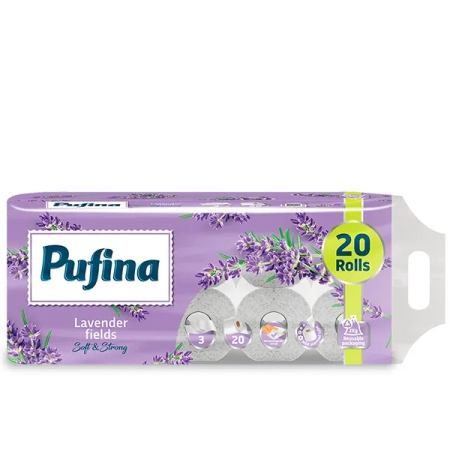 Χαρτί Υγείας Pufina Lux Άρωμα Λεβάντα 3φ. 95gr 20άρι