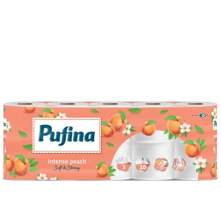 Χαρτί Υγείας Pufina Lux Άρωμα Ροδάκινο 3φ. 95gr 10άρι