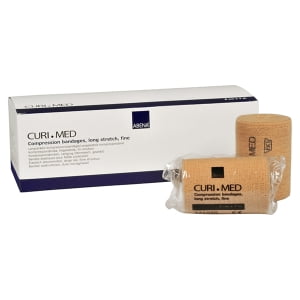 Curi-Med Επίδεσμοι συμπίεσης μεγάλης ελαστικότητας, 8cm x 7m, λεπτοί, μπεζ, 8τεμ.