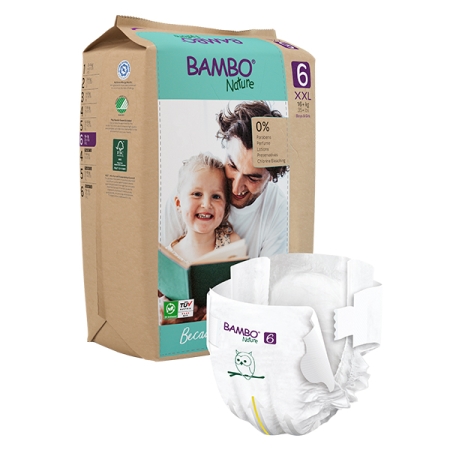 Bambo Nature Baby Diapers, Paper Bag No6 (16+ kg) 20pcs