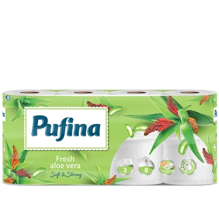 Χαρτί Υγείας Pufina Lux Άρωμα Aloe Vera 3φ. 95gr 8άρι