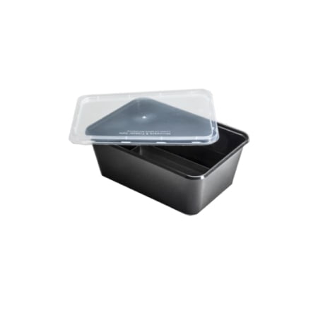 Microwave Set Balck Bowl+Lid 50pcs