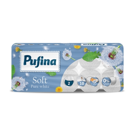 Pufina Soft Toilet Paper White, 2ply 67gr, 10rolls