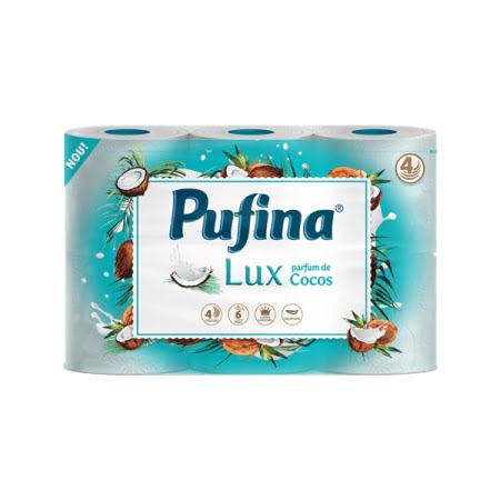 Pufina Lux Toilet Paper Coconut Scent, 4ply 107gr, 6rolls