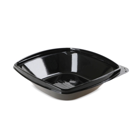 Balck PET Square Salad Tray 750cc, 50pcs