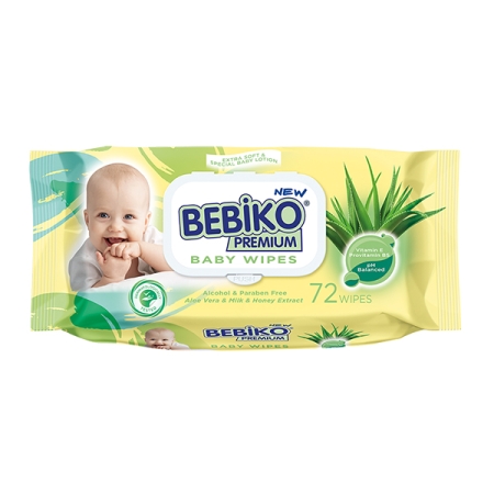 Bebiko Premium Wet Wipes Jumbo Pack with Lid, 72pcs