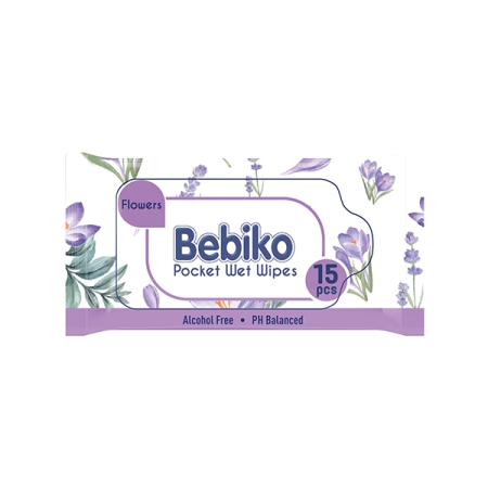 Bebiko Pocket Flower Levander Wet Wipes 15pcs