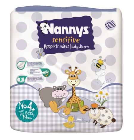 Παιδικές Πάνες Nannys No4+ Maxi Plus 9-20Kg 19τεμ.
