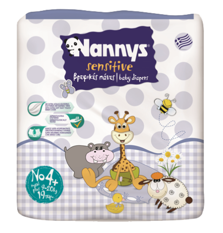 Nannys Baby Diapers No4+ Maxi Plus 9-20Kg 19pcs.