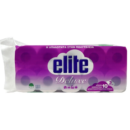 Elite Deluxe Toilet Paper, 3ply 90gr 10rolls