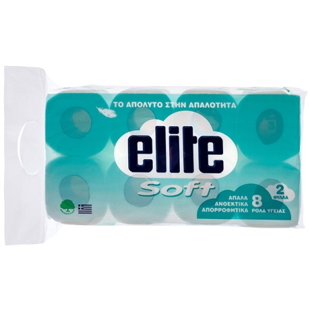 Χαρτί Υγείας Elite Soft, γκοφρέ 2φ. 63gr 8άρι