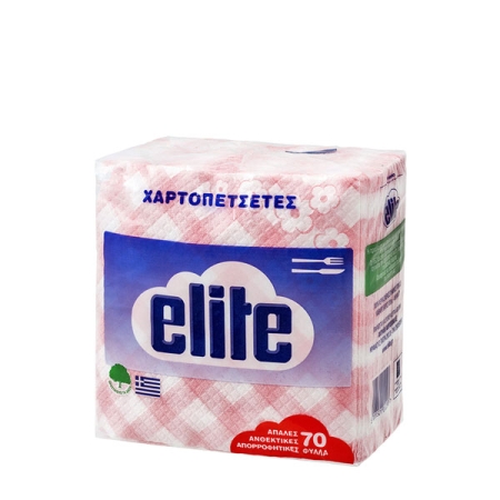 ΧElite Red Cheked Paper Napkins 33x33cm 70 sheets