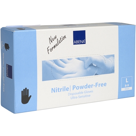 ABENA Γάντια Νιτριλίου Disposable Ultra Sensitive, χωρίς πούδρα, μαύρα, small 100τεμ.