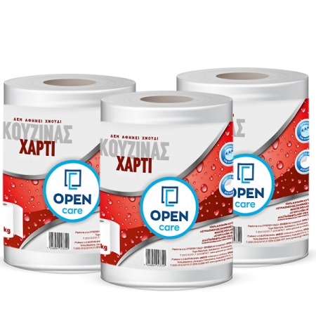 Χαρτί-Κουζίνας-Open-Care,-λευκό,3x2Kg