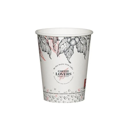 Ποτήρι Χάρτινο Λευκό Σχέδιο 12oz (στενό) 50τεμ.