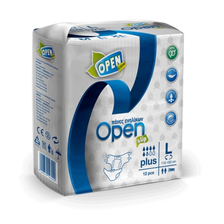 Πάνες Ενηλίκων OPEN Slip Large, 12τεμ.