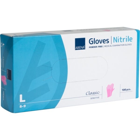 Εξεταστικά γάντια νιτριλίου ABENA Classic Sensitive χωρίς πούδρα Large