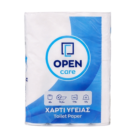 Χαρτί υγείας Open Care- γκοφρέ 2φ. 65gr 40άρι